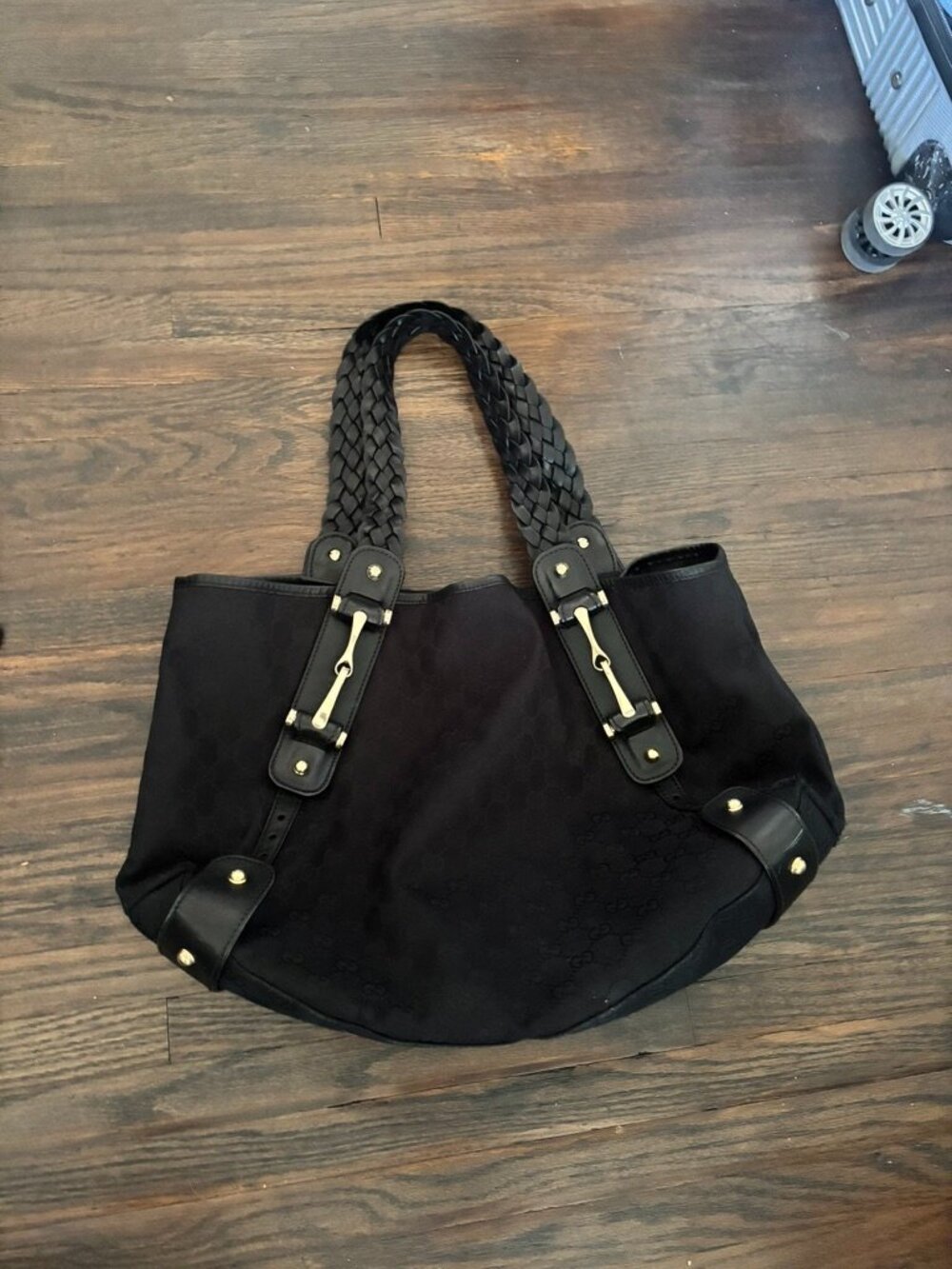 Gucci Pelham Large GG Canvas Monogram Tote Shoulder Bag black